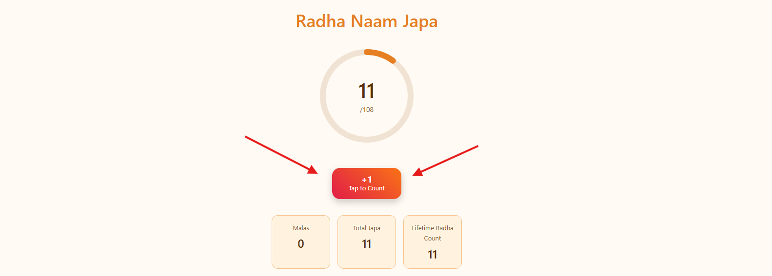 Radha Naam Japa Counter