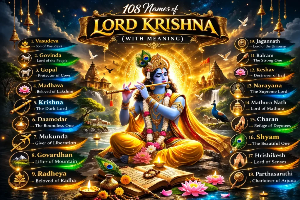 108 Names of Lord Krishna (With Meaning)
